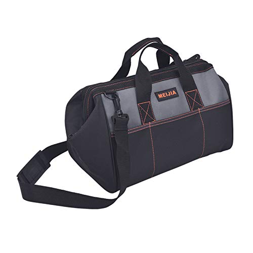 Meijia Portable Waterproof Tool Bag, Wide Mouth Open, Multi Inside Pockets For Tool Storage(14") #TOP4