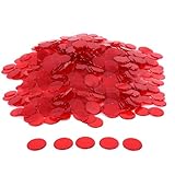 GSE Games & Sports Expert Red Bingo Chips, 500 Pieces 3/4-Inch High-Contrast Transparent Counting Chips for Bingo Games, Parties