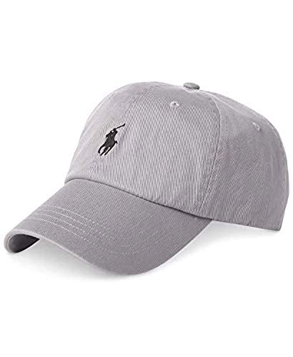 Ralph Lauren Mens Polo Sports Pony Logo Hat Cap (One Size, Grey/Charcoal)