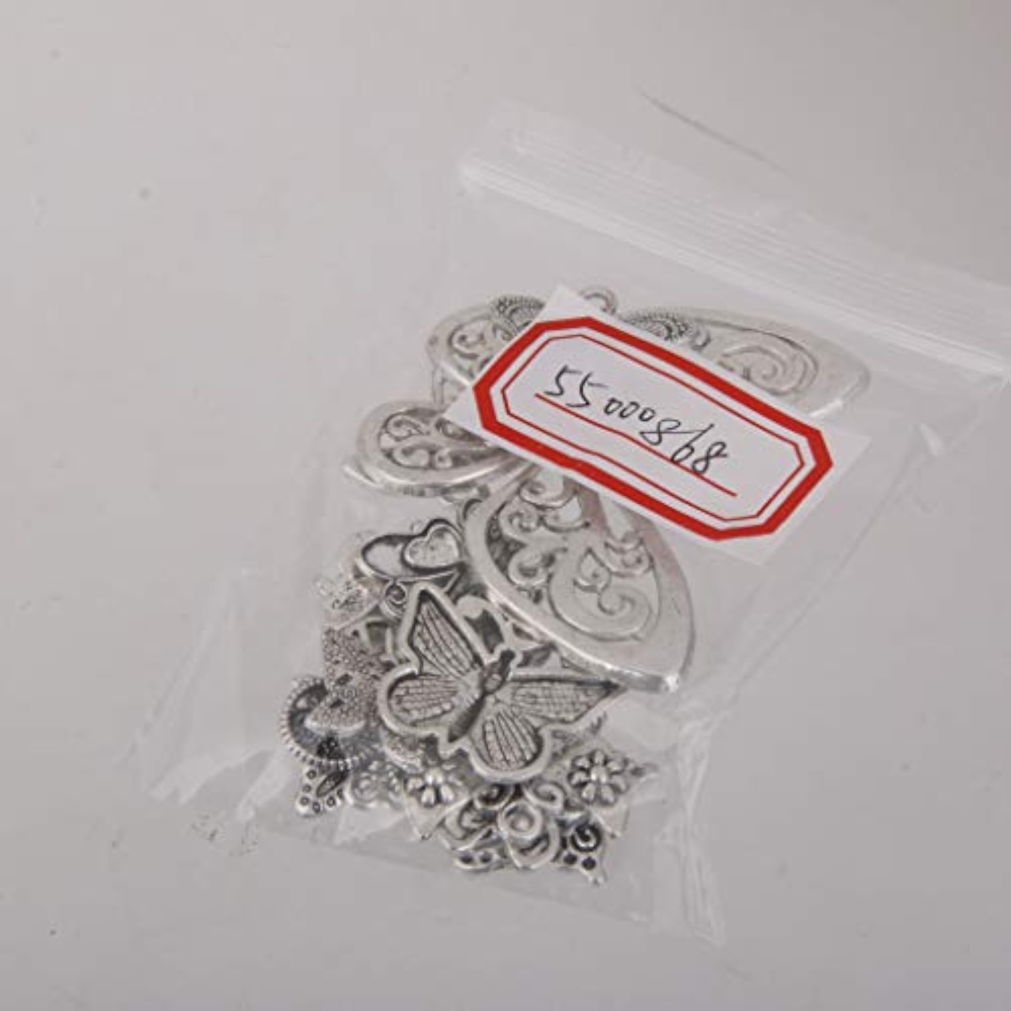 12pcs Exquisite Silver Butterfly Shape Charms