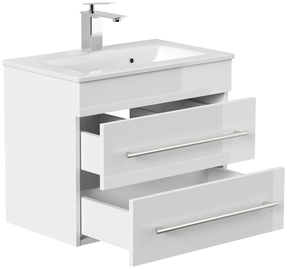Magnolia Home Badmöbel Mars 600 Slimline SoftClose Farbe Weiss Hochglanz
