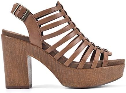 WHITE MOUNTAIN Shoes Astonish Women's Platform Heel Sandal, Dk.Tan.Burn/Smooth, 9.5 M | Image 3