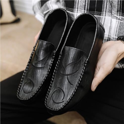 Mens PU Leather Driving Loafers Slip On Lightweight Comfortable Party Casual Shoes Breathable Flexible2