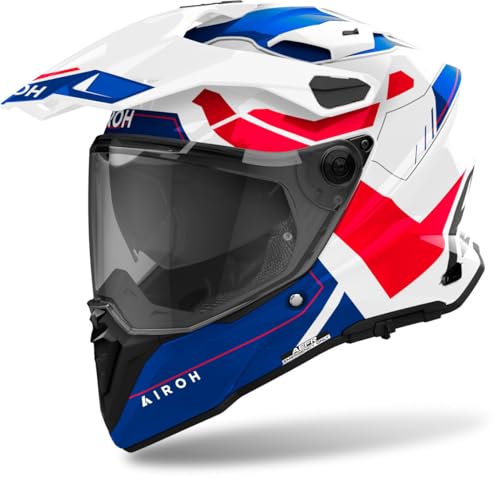 PESO1370 g ±50 g CASCO AIROH INTEGRALE COMMANDER 2 REVEAL BLUE/RED GLOSS M