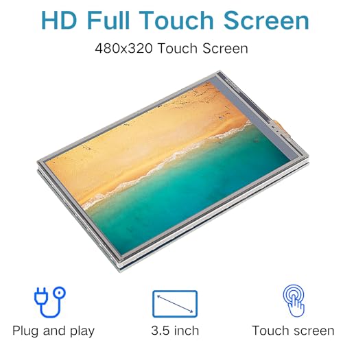 Image of 3.5 Inch Touch Screen TFT LCD SPI Display Panel, 480x320 HD LCD Display with Touch Pen Compatible with Raspberry Pi B, B+, 2B, 3B, 3B+,4B, 5