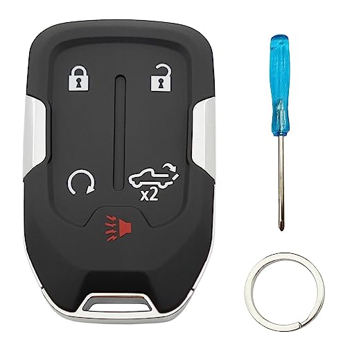 Smart Key Fob Cover Case Shell fit for 2022 2021 2020 2019 Chevy Silverado and GMC Sierra 1500 2500HD 3500HD Keyless Entry Remote Key Fob (Without Chip 5 Buttons)