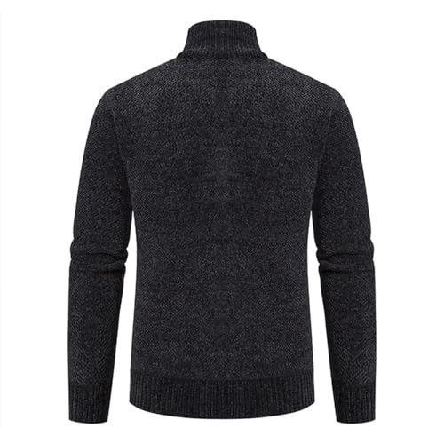 Men's Zipper Sweater Stand Collar Design Casual Sweater Zipper Cardigan Warm Sweater Basic Solid Color Sweater3