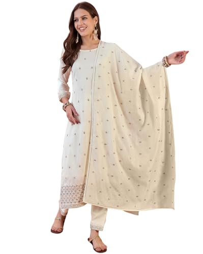 Image of SheWill Kurta Set for Women - Maroon Velvet Zari Sequence Cording Embroidered Kurta with Pant and Cutwork Organza Dupatta
