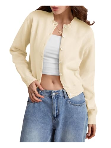 Image of SOLY HUX Women's Button Down Cropped Lightweight Cardigan Sweater Cute Fall Fashion 2026