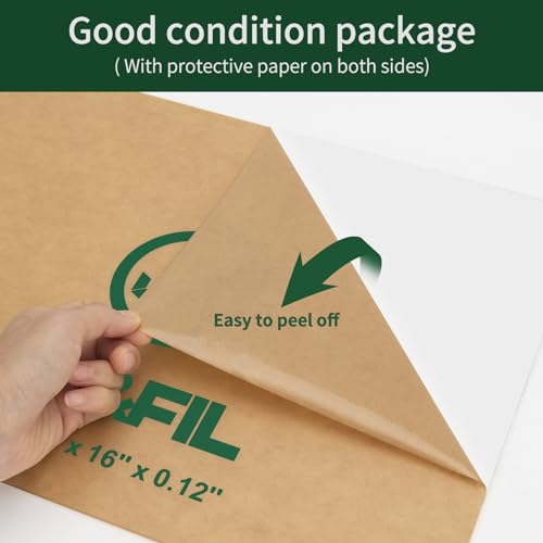 Image of UU&FIL White Acrylic Sheets 12 inch x 16 inchx 1 /8 inch, 2 Pack 38.7% Translucent White Cast plexiglass Sheets for DIY Display Projects, Signage, Craft, Photo Frame, Painting and Easy to Cut.