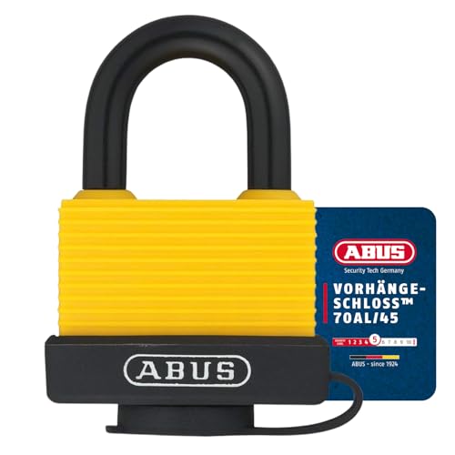Abus 50265 - Candado intemperie (latón, 35 mm, moderno) color amarillo