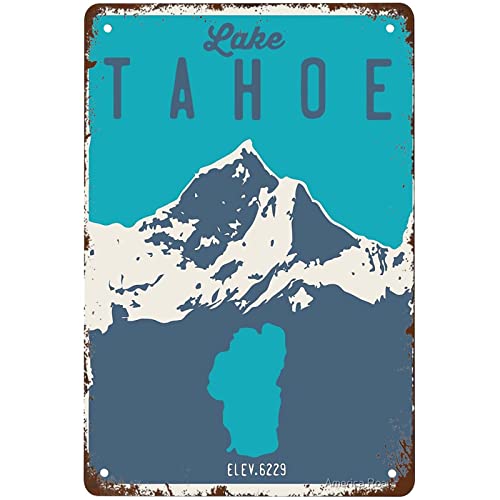 Funny Lake Tahoe. Canvas Signs Wall Decor Vintage Metal Tin Sign Art Poster Fun Cafe Kitchen Garage Man Cave Office Bathroom Sign Wall Decoration Gift 8x12 Inch