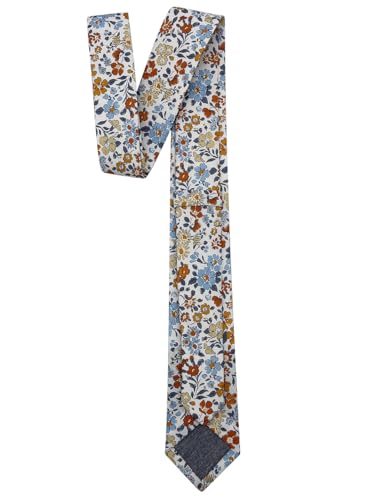 Image of Kebocis Mens Skinny Cotton Floral Tie for Men