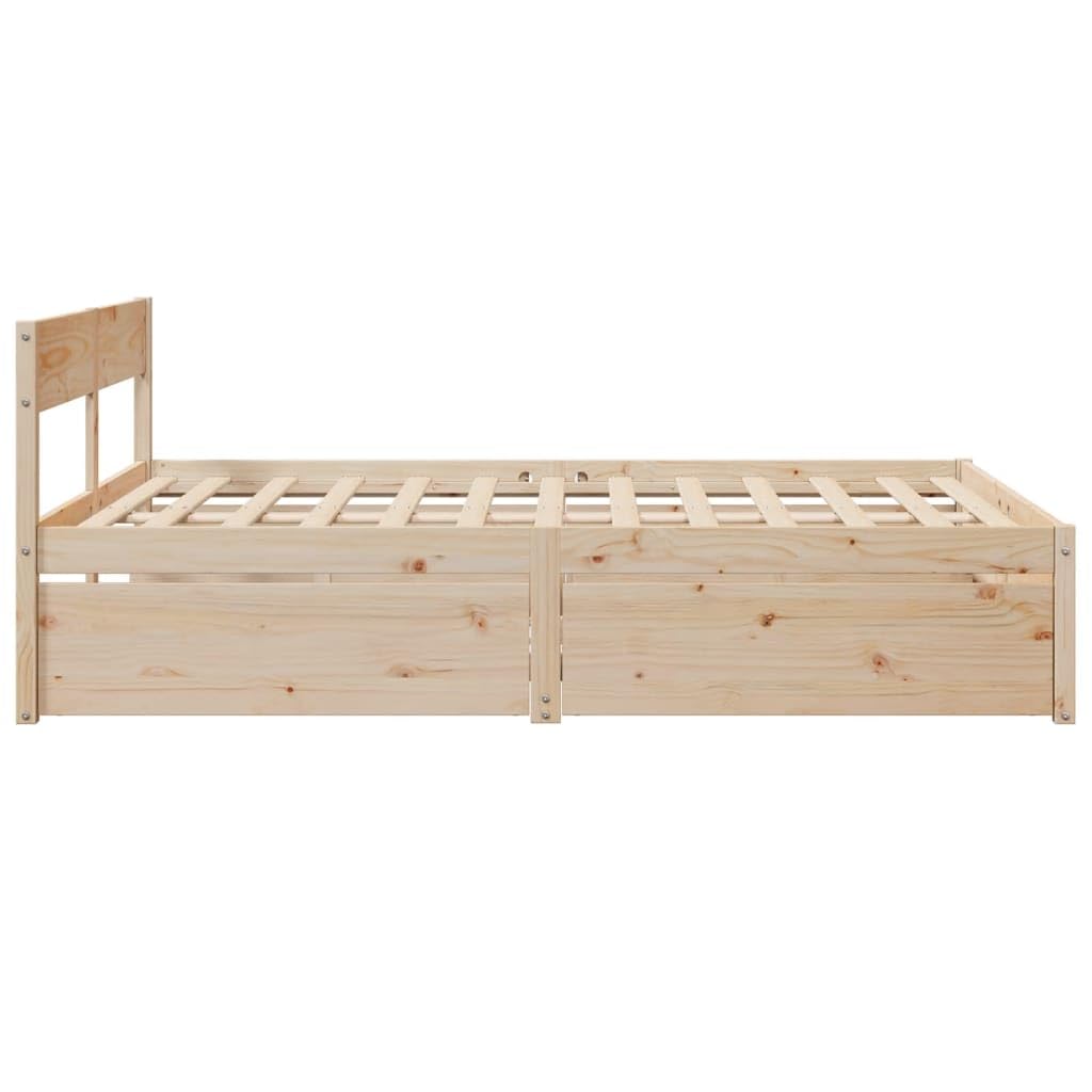 vidaXL Giroletto con Cassetti 150x200 cm in Legno Massello di Pino, giroletto con cassetti, arredo Camera da Letto, Letto Contenitore
