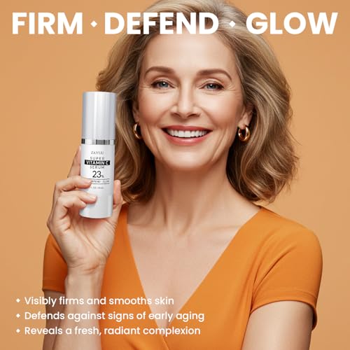 ZAYUU Super Korean Vitamin C Face Serum 23%: Brightening Hydrating Formula with Hyaluronic Acid, Vitamin E & Ferulic Acid — Anti-Aging Serum for Wrinkles, Dark Spots & Mature Skin – Korean Skincare
