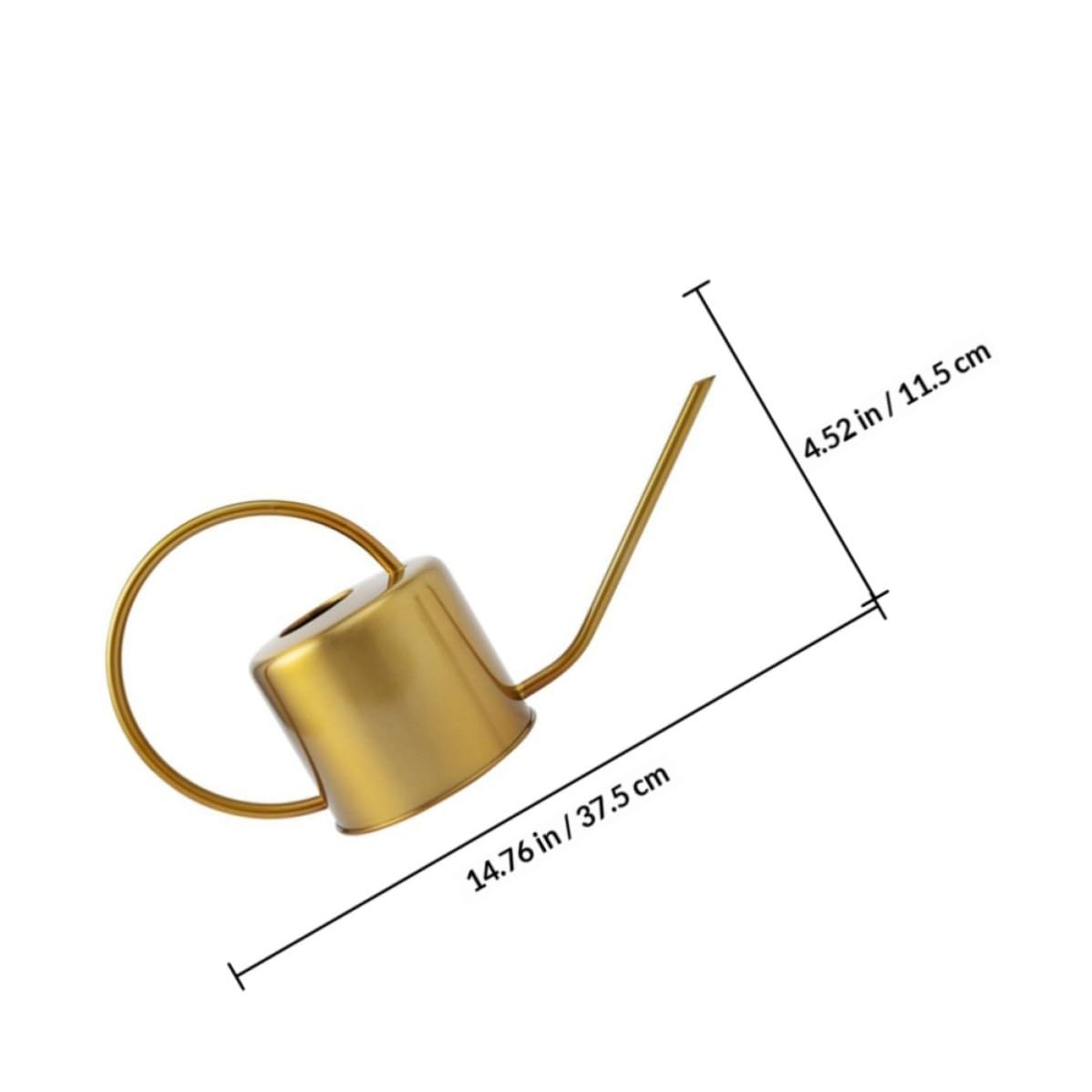 Toddmomy Regadera Metálica de Acero Inoxidable de 1300ml Diseño Portátil Fugas para Jardinería en Casa, Regadera Práctica y Clásica Color Dorado