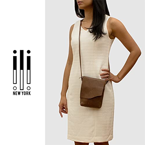 Image of ili New York Leather Mini Sac Crossbody - Genuine Leather Crossbody Bags for Women with RFID Blocking, Adjustable Strap