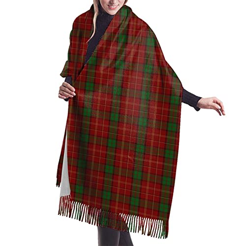 Women Blanket Scarf Long Shawl Clan Anderson Weathered Tartan Cashmere Feel Shawl Wrap Winter Warm Scarf 77x27inch
