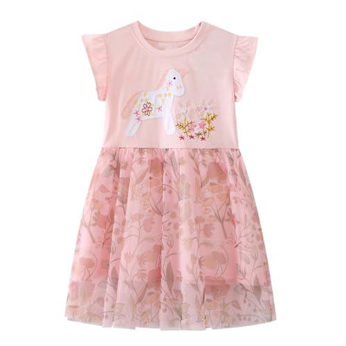 Image of Toddler Girls Tutu Dresses Cute Casual Short Sleeve Dress for Summer Daily Home School Party 2-8T