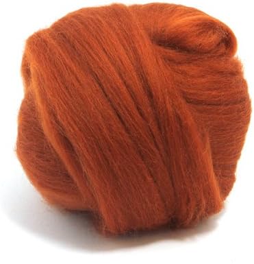 CyberloxShop 100g Dyed Merino Wool Top Roving Rust Orange Brown Dreads 64's for Felting Spinning