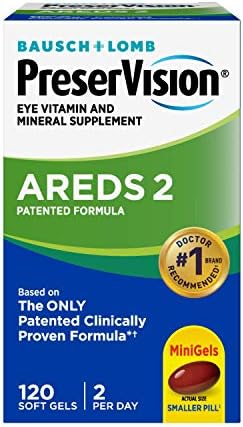Bausch & Lomb, PreserVision, AREDS 2 Formula, Eye Vitamin & Mineral Supplement, 120 Soft Gels