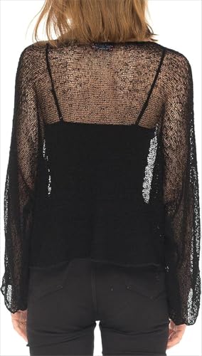 Yoawdats Women Sheer Poncho Shrug Lightweight See Through Knitted Mesh Shawl Y2k Asymmetrical Poncho Tops Cover Ups2