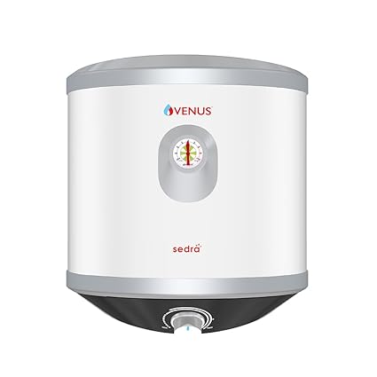 Venus Sedra 010SV 10-Litre Storage Water Heater (Silver Slate/White) | BEE rating:5 Star | Guarantee -7 Years on Inner Tank | INNER TANK: Porcelain Enamel Glasslined Tank.