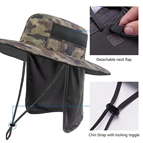 Image of BASSDASH UPF 50+ Sun Fishing Hat Water Resistant with Detachable Neck Flap