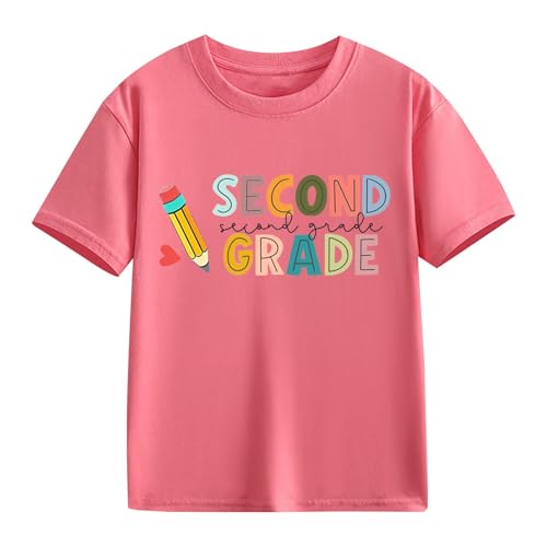 First Day of Second Grade Girls Shirt Boys Back to School Clothes Classic Retro Short Sleeve Preschool Clothes Tops2