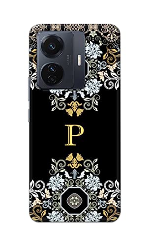 Image of Printed Hard Back Cover Case for Vivo iQOO Z6 Pro 5G | Vivo T1 Pro 5G | Vivo S15e Back Cover (Alphabet P) -1803