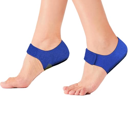 Reppkyh かかとサポーター かかと保護カバー 中敷き かかとクッション かかとの衝撃吸収 かかとパット テーピング サポーター2枚入り-青い色