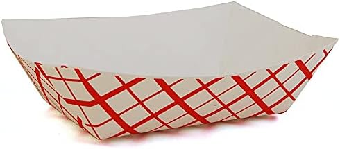 Concession Essentials 1lb Paper Food Trays. Heavy Duty, Grease Resistant. 1 Lb Paper Food Trays.50 Pack. Perfect for Carnivals and Concession Stands.