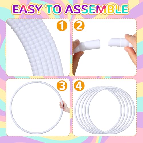 image for Shappy 6 Pcs Exercise Hoop Detachable Adjustable Plastic Toy Playgroun