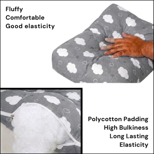 Image of VParents Sleeping Essentials with Mosquito Net & Spring, Sunny (Grey)