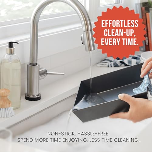 Chef Pomodoro Authentic Deep Dish Pizza Pan, Detroit Style Pizza Pan 25 X 20 cm, Commercial-Grade Hard Anodized Aluminum, Pre-Seasoned Deep Dish Lasagna, Focaccia, Sicilian, Pies Bakeware - Image 6