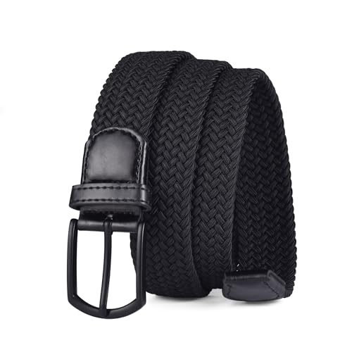 Image of 2pcs Men's Stretch Woven 1.3 inch Wide Elastic Braided Belts