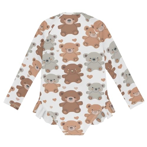 Image of Girls One Piece Swimsuits Long Sleeve Swimsuit Zipper Bathing Suits Swimwear