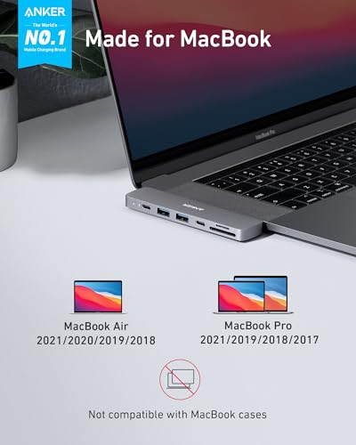 Image of Anker Power Expand Direct 7-in-2 USB C Hub Adapter with Thunderbolt 3 USB C Port (100W Power Delivery), 4K HDMI Port, USB C and USB A 3.0 Data Ports, SD and microSD Card Reader for MacBook (Grey)