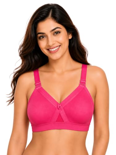 Image of SONA Super Fit Everyday Non Padded Side Support Cotton Full Coverage Bra for Women with Transparent Strap Plus Size Bra