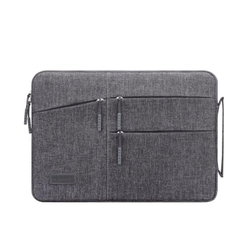 Image of MoArmouz 16 inch Laptop Sleeve Case for Men & Women, Water Resistant Laptop Bag with Handle & Accessory Pockets, Protective Briefcase for MacBook Pro, MacBook Air & Laptops, Grey