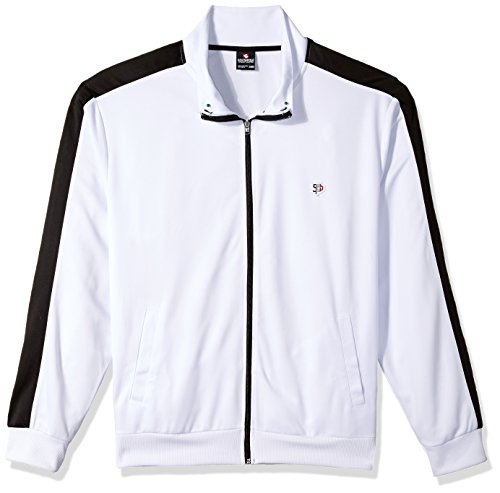Southpole Men's Big and Tall Full-Zip Athletic Track Jacket, White, 4XB
