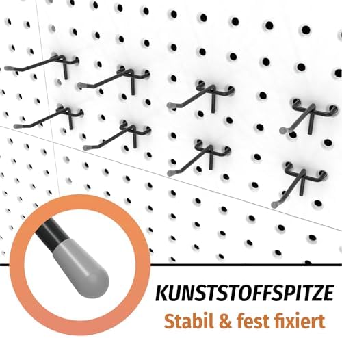 HUHOLE Pegboard Hooks 4 Inch 50PC, Black Peg Board Hooks, Fit 1/4" or 1/8" Pegboard, Ideal Peg Board Organizer Accessories for Garage Tool Organization, Wall Storage (Black, 4 Inch) - 4