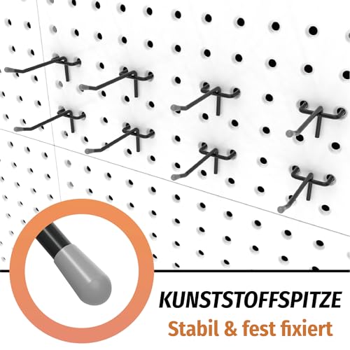 image for HUHOLE Pegboard Hooks 4 Inch 50PC, Black Peg Board Hooks, Fit 1/4