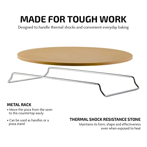Ovente BW10132 Ceramic Flat 13 Inch Pizza Stone Set thumb #2