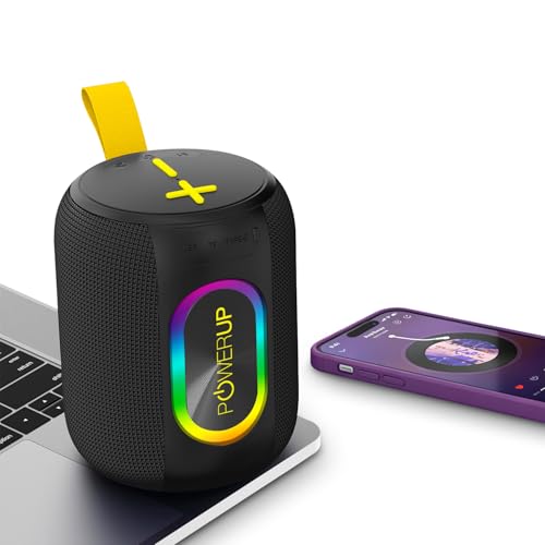 Image of GRIPP POWERUP Buddy 20W Portable Bluetooth Speaker with RGB Lights, Bluetooth 5.1, Up to 7Hrs Playback, TWS Feature, Built-in Mic, USB /TF Support, Type C Charging, Carry Strap - Blue