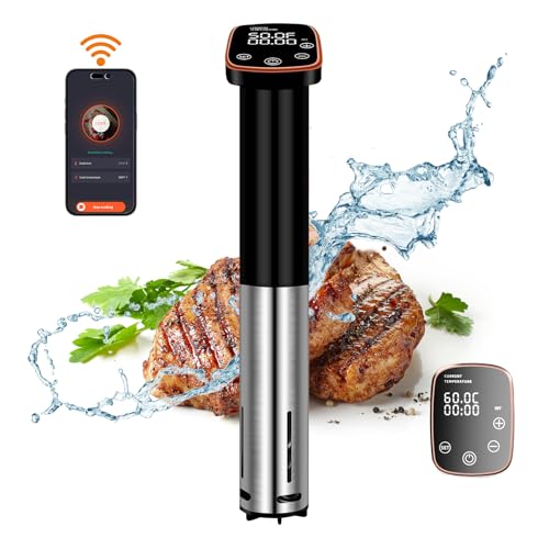 Upesitom WIFI Sous Vide Machine 1100 W Sous Vide Cooker Precisional Souvie Cooker Immersion Circulator with Recipes on APP, Fast-Heating, Ultra-quiet Working, Temperature Control, Digital Timer Upesitom WIFI Sous Vide Machine 1100 W Sous Vide Cooker Precisional Souvie Cooker Immersion Circulator with Recipes on APP, Fast-Heating, Ultra-quiet Working, Temperature Control, Digital Timer