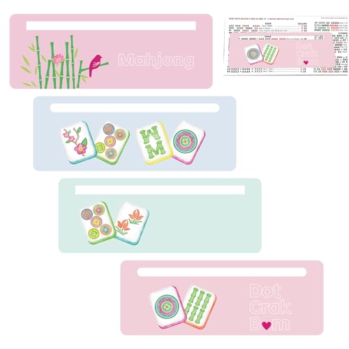 Faccito 4 Pcs Mahjong Line Reader with Rules, Strategy Tool Beginners