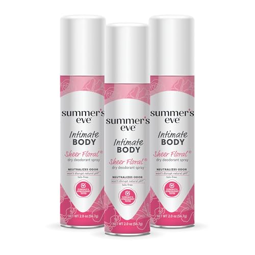 Summer's Eve Sheer Floral Daily Refreshing Feminine Spray, 2 oz, 3 Pack