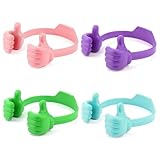 BUTEFO Thumbs up Cell Phone Holder Adjustable Silicone Tablet Stand Portable Desktop OK Stands Compatible for iPhone iPad Samsung Motorcycle Google TCL (Green Purple Pink Mint Green,4PCS)