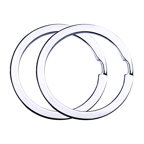 Flat Key Rings Key Chain Metal Split Ring 30pcs (Round 1.25 Inch Diameter), for Home Car Keys Organization, Nickel Plated Silver